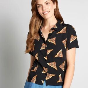 EUC Dangerfield Fairy Bread Short Sleeve Shirt Black Size 16